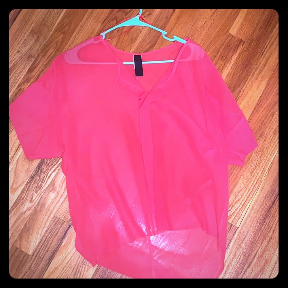 Red chiffon blouse
